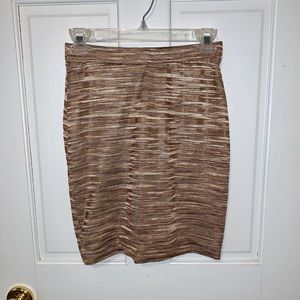 Michael Kors Knit Gold Tone Pencil Skirt